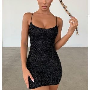 Oh Polly Drop a Glint beaded and glitter dress NWT